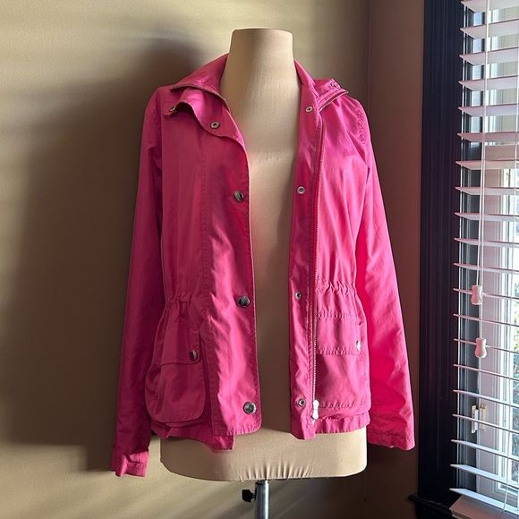 Polo Ralph Lauren Jackets & Blazers - Petite Ralph Lauren Bright Pink Silver Hardware Utility Rain Jacket